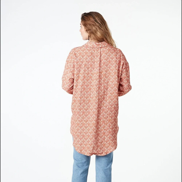 The Odells Joey Blouse Button Down Orange size small - Picture 11 of 11